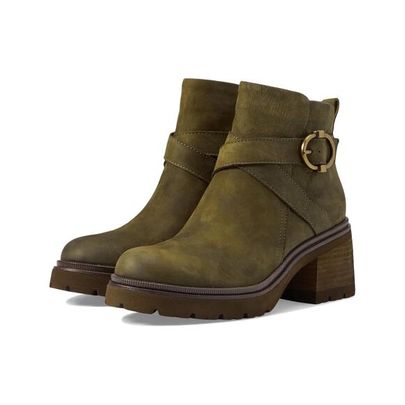 Sofft Womens Jenine Boots Size US 11 EU 43 Green Leather Block Heel Ankle NIB - Picture 1 of 14